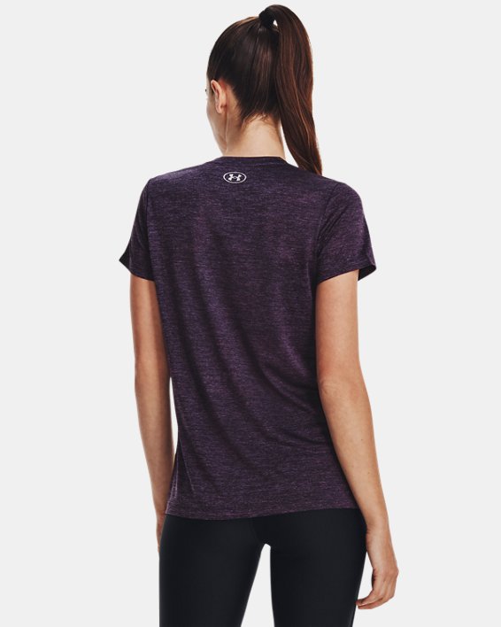 Camiseta con cuello de pico UA Tech™ para mujer, Purple, pdpMainDesktop image number 1